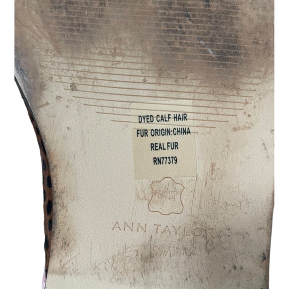 ANN TAYLOR Haircalf Leopard Print Penny Loafers Leather Slip On Size 9 - Picture 10 of 11